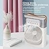 Ventilador Portátil Com Iluminação Umidificador Climatizador - Imagem 3